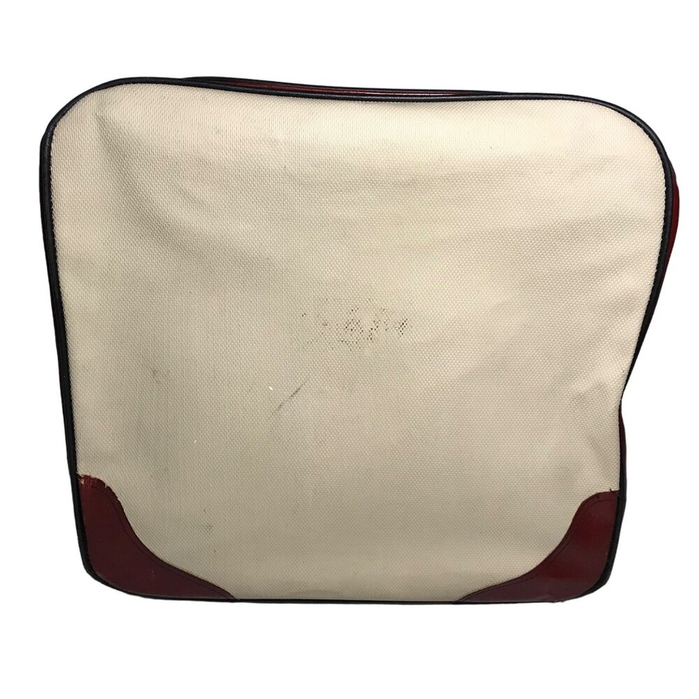 Vintage Icritex Red & White Vinyl Travel Case Suitcase